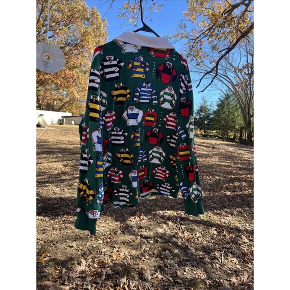 Rowing Blazers Target Shirt Mens XXL Blue Red Rugby All Over Long Sleeve - Picture 9 of 10